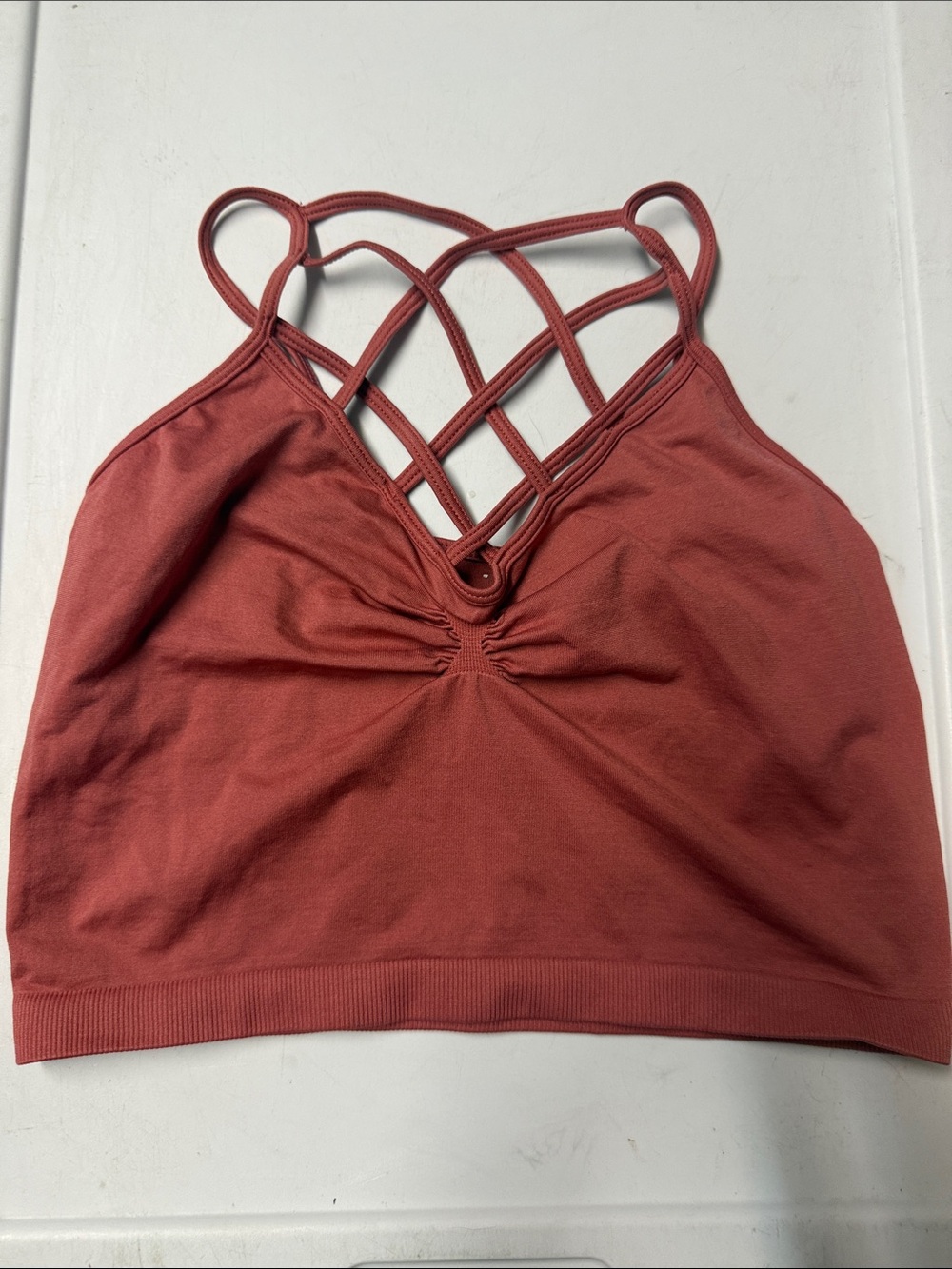 BKE Coral/ Rust Strappy Bralette